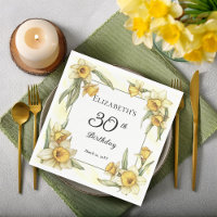 Elegant Yellow Daffodils Floral 30th Birthday