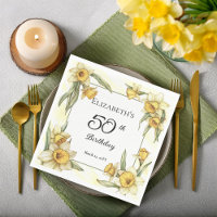 Elegant Yellow Daffodils Floral 50th Birthday