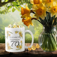 Elegant Yellow Daffodils Floral 70th Birthday