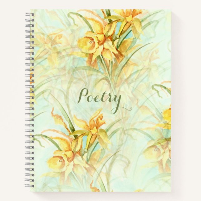 Elegant Yellow Daffodils Poetry Notebook (Front)