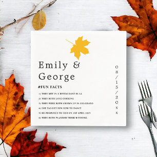 Elegant Yellow Fall Leaves Rustic Floral Wedding Napkin