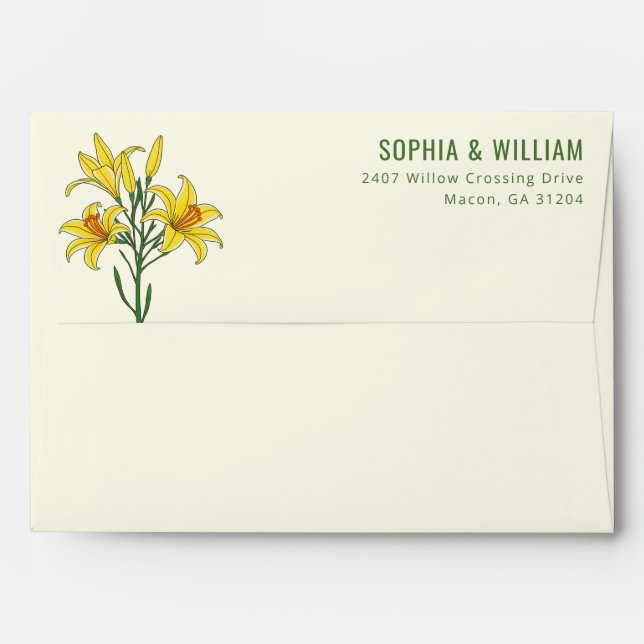 Elegant Yellow Floral Envelope (Back (Top Flap))