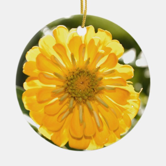 Elegant yellow floral flower daisy ceramic tree decoration (Front)