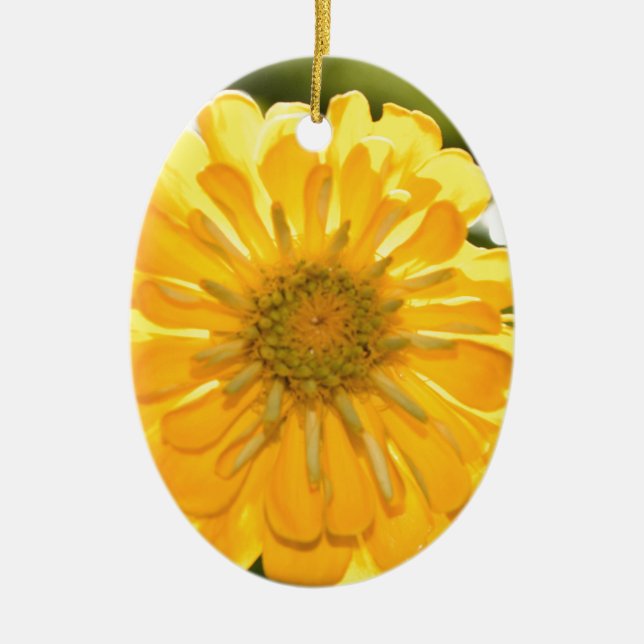 Elegant yellow floral flower daisy ceramic tree decoration (Front)