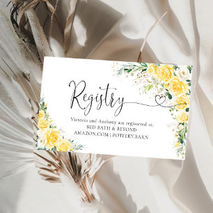 Elegant Yellow Floral Registry Enclosure Card