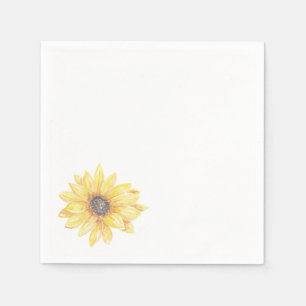 Elegant Yellow Floral Sunflower Baby Shower Napkin