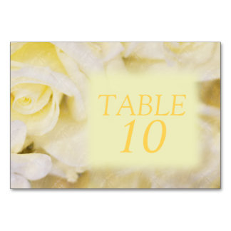 Elegant Yellow Floral Table Number Card