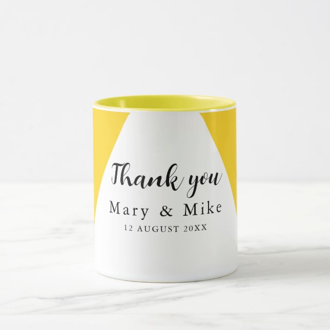 Elegant Yellow Floral Thank You Ceramic Combo Mug (Center)