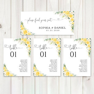 Elegant Yellow Floral Wedding Head Table Sign