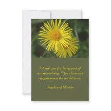 Elegant Yellow Floral Wedding Thank You Card