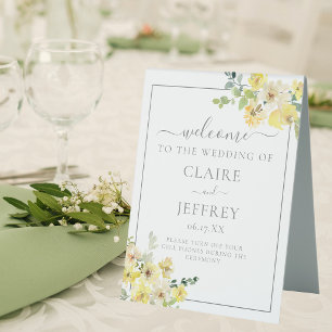 Elegant Yellow Floral Welcome to our Wedding