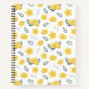 Elegant Yellow Flower Notebook