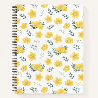 Elegant Yellow Flower Notebook