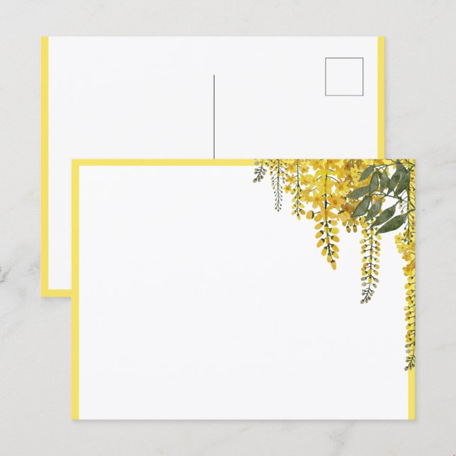 Elegant Yellow Flowers Botanical Postcard (Front/Back)