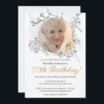 Elegant Yellow Flowers Custom Photo 70th Birthday Invitation<br><div class="desc">Elegant Yellow Flowers Custom Photo 70th Birthday Invitation. A delicate and detailed watercolor floral designed birthday party theme with a custom photo! All text is customisable. Great for a garden tea party or floral and botanical themed birthday celebration. Need help with this template? Contact the designer by clicking on the...</div>