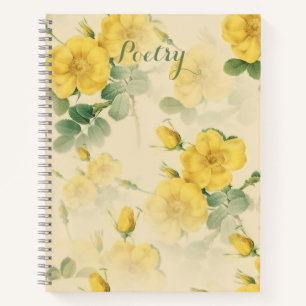 Elegant Yellow Flowers Poetry Notebook
