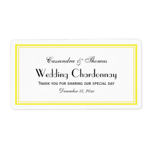 Elegant Yellow Framed H Wine Bottle Label