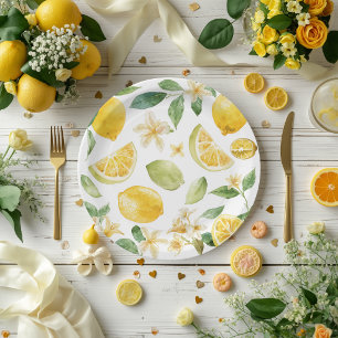 Elegant Yellow Fruit Baby Shower Paper Plate