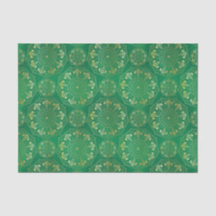 Elegant Yellow Gold Daisy Snowdrop Mandala Green  Tissue Paper