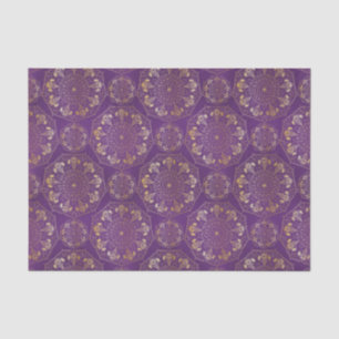 Elegant Yellow Gold Daisy Snowdrop Mandala Purple Tissue Paper