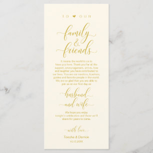 Elegant Yellow Gold, Place Setting Thank You Card