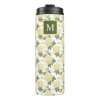 Elegant Yellow Hydragea Floral Monogram