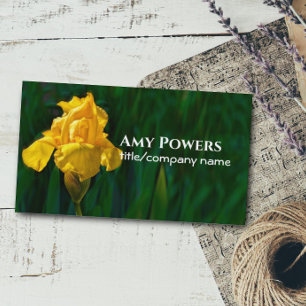 elegant yellow Iris flower photography nature Business Card