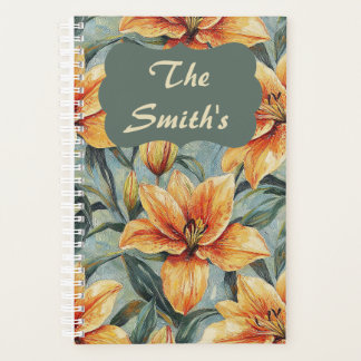 Elegant Yellow Lily Family Planner