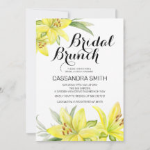Elegant Yellow Lily Floral Bridal Brunch Shower