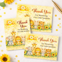 Elegant Yellow Little Sunshine Safari Thank You