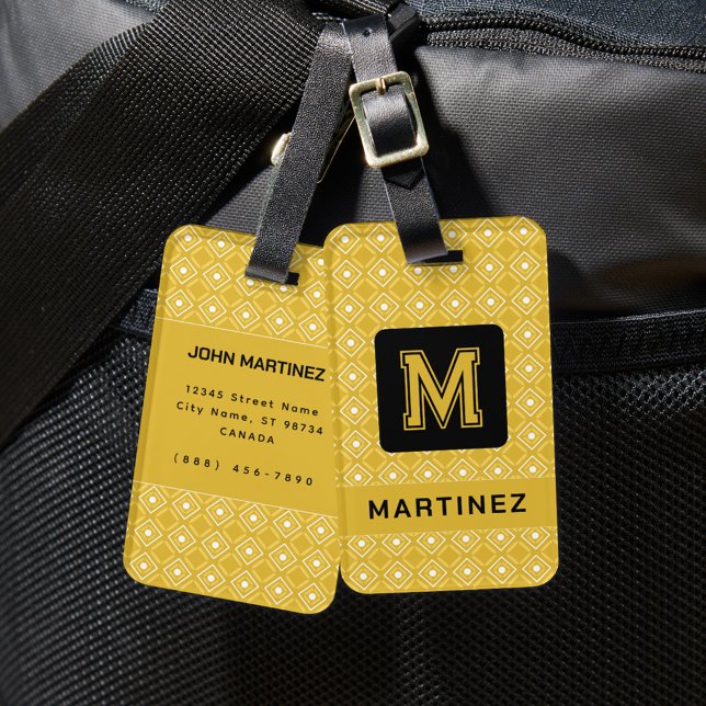 Elegant Yellow Luggage Tag for Man (Creator Uploaded)