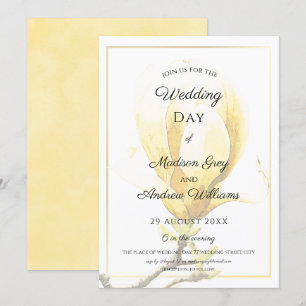 Elegant Yellow Magnolia Wedding Invitation