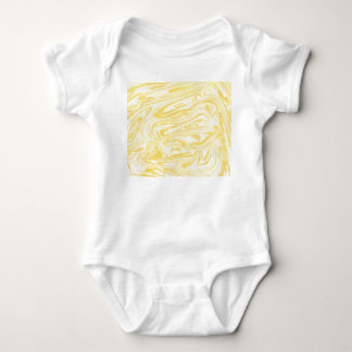 Elegant Yellow Marble: Hand-Drawn Texture Baby Bodysuit