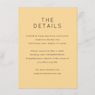 Elegant Yellow Minimalist Details Enclosure Card