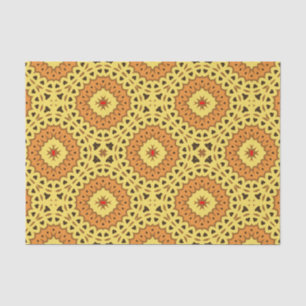 Elegant Yellow & Orange Mosaic Geometric Pattern Tissue Paper