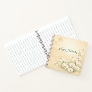Elegant Yellow Orchid Birthday Notebook