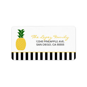 Elegant Yellow Pineapple Label
