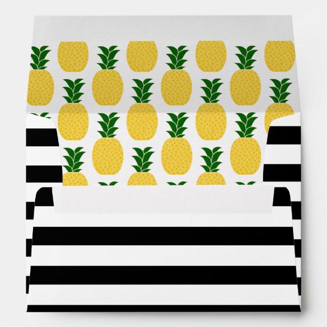 Elegant Yellow Pineapple Pattern Envelopes (Back (Bottom))