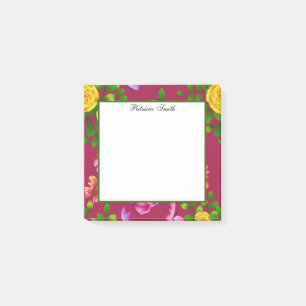 Elegant Yellow Pink And Purple Rose Flower Post-it Notes