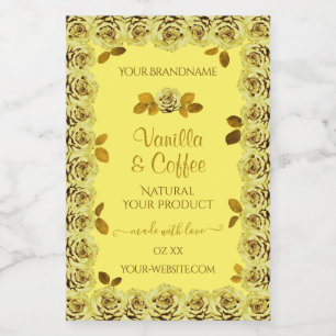 Elegant Yellow Product Labels Cute Flowering Roses