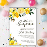 Elegant Yellow Rose Floral Surprise 50th Birthday Invitation<br><div class="desc">Modern elegant yellow watercolor floral Surprise 50th (or any age) birthday party invitations. Celebrate in style with our elegant, modern birthday party invitations, featuring a beautiful botanical garden yellow watercolor rose floral design. This sophisticated invitation showcases stylish calligraphy and typography with a charming arrangement of yellow watercolor roses and greenery...</div>