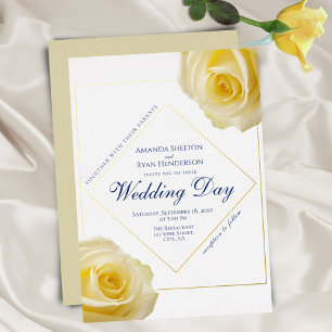 Elegant Yellow Rose Floral Wedding Gold