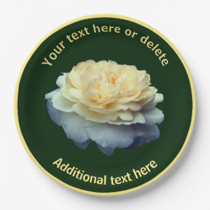 Elegant Yellow Rose Flower Personalised Party  Paper Plate