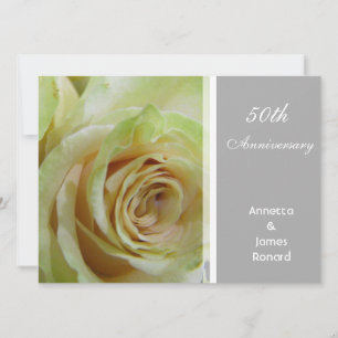 Elegant yellow rose flower wedding anniversary invitation