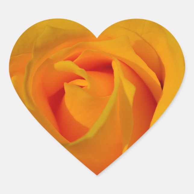 Elegant Yellow Rose photo Heart Sticker (Front)