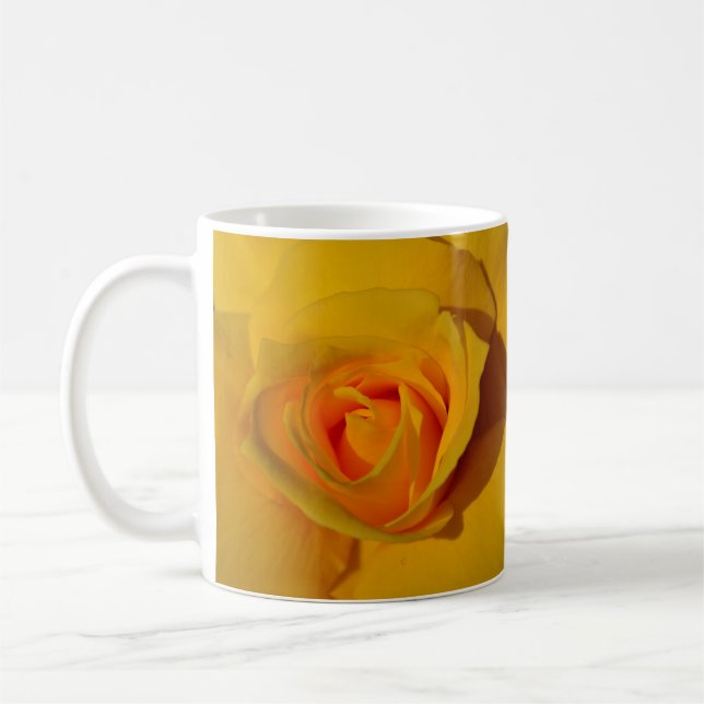 Elegant Yellow Rose photo orange floral Coffee Mug (Left)