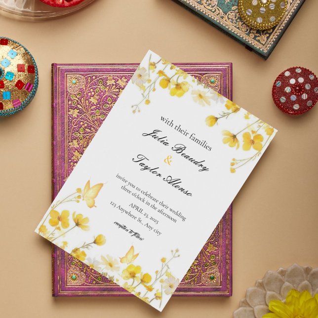 Elegant Yellow Rose Wedding Invite (Creator Uploaded)