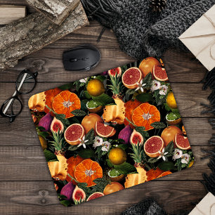 Elegant Yellow Sicilian Citrus Orange Pattern Mouse Mat