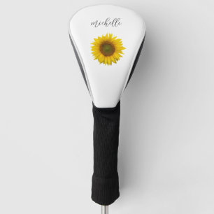 Elegant Yellow Sunflower Personalised  Golf Head Cover