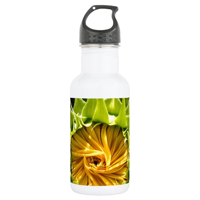 Elegant yellow sunflower photo 532 ml water bottle (Front)